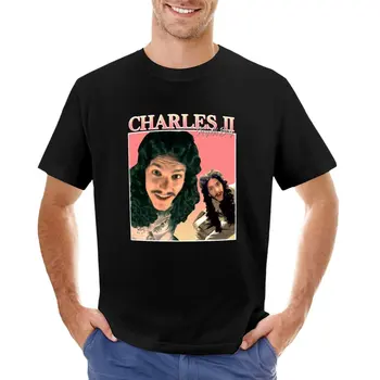 Футболка Charles II в винтажном/ ретро стиле, футболки с животным принтом, футболки для мальчиков, топы больших размеров, спортивные рубашки для мужчин