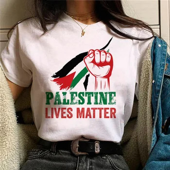 футболка palestine женская уличная одежда harajuku anime Tee girl harajuku clothes