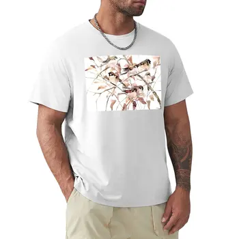Футболка с изображением воробьев на осеннем дереве, Быстросохнущая рубашка с коротким рукавом, великолепная футболка, мужские футболки