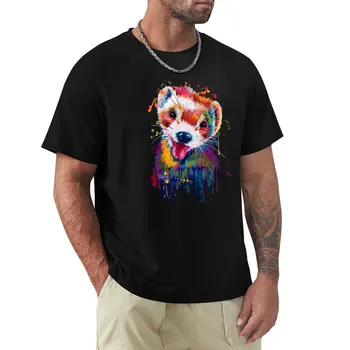 Хорек - Любитель хорьков - Футболка с изображением хорька животного цвета, короткая футболка, короткие мужские винтажные футболки