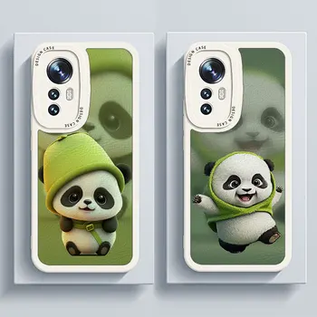 Чехол для телефона из кожи ягненка для POCO X3 X4 NFC Pro для Xiaomi 12 11T 13 11 10 T 9 Soft Shell Coque Cover Fundas Panda