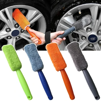 Щетка для чистки автомобильных колес, для мытья шин, Мягкая микрофибра, щетка для обода колеса для багажника автомобиля, мотоцикла, щетка для автоматической мойки деталей