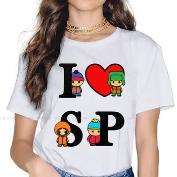 Я люблю женскую одежду SP, женские футболки с графическим принтом Southpark, винтажные свободные топы с графическим рисунком, уличная одежда для девочек Kawaii