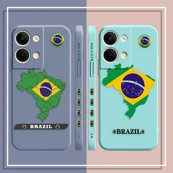 Бразильский Флаг Футбольный Чехол Для Телефона OPPO RENO 8 7 9 6 7SE 5 4 4SE 3 4G 5G PRO PLUS Цветной Жидкий Чехол Funda Coque Shell Capa 1