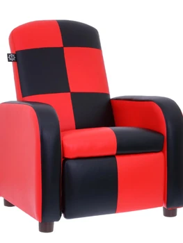 Детское кресло с откидной спинкой из полиуретана, искусственная кожа, черный/красный мини-диван, детское кресло 1