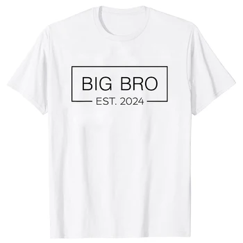 Повышен до Big Brother, Повышен До Big Bro Est 2024, Футболки с круглым вырезом и коротким рукавом, Модная футболка, Одежда, Повседневные футболки 1