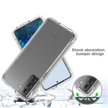 Роскошный чехол для телефона Samsung Galaxy S21 Plus с защитой от покрытия, Ударопрочный прозрачный цельный нескользящий жесткий чехол из ТПУ для защиты от падения 1