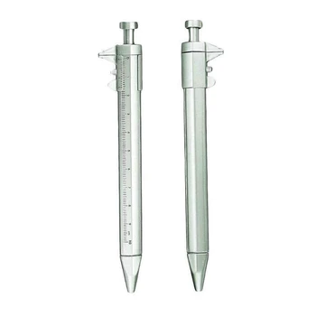 Ручка с штангенциркулем 2шт, черная гелевая шариковая ручка 1,0 мм, многофункциональная измерительная линейка, портативная для индивидуального использования 1