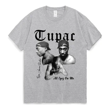 Брендовые мужские футболки Tupac 2pac Merch Летние Мужские женские топы, футболки, уличная одежда, футболка Оверсайз с коротким рукавом 2