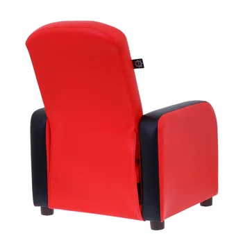 Детское кресло с откидной спинкой из полиуретана, искусственная кожа, черный/красный мини-диван, детское кресло 2