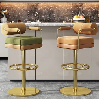 Европейские легкие роскошные барные стулья, креативный барный стол, вращающийся высокий стул, барная мебель, индивидуальность, высокие барные стулья с домашней спинкой, 2