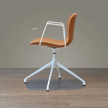 Компьютерный стул со спинкой из скандинавской кожи для спальни, современная простая мебель для дома, офисные стулья, дизайнерское кресло для отдыха, туалетный столик D 2