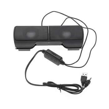 Мини Портативные USB стереодинамики Линейный контроллер Звуковая панель для ноутбука Mp3 Телефон Музыкальный плеер ПК с зажимом 2