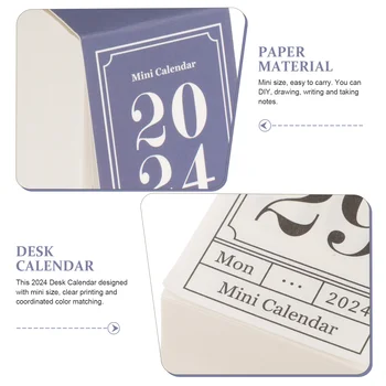 Центральные элементы обеденного стола 2024 Мини-настольный календарь Изящная Маленькая Настольная бумага для домашнего офиса 2