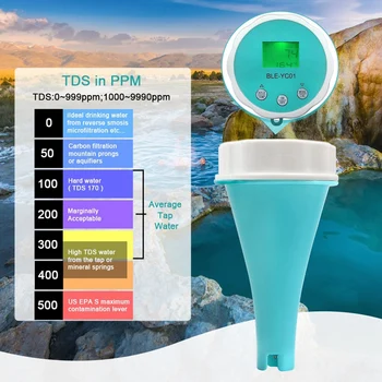 Детектор Качества Воды 6 В 1 PH EC TDS ORP Температура Хлор APP Дисплей Плавательный Бассейн Bluetooth Тест Качества Воды 3