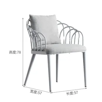 Легкие роскошные Металлические Уличные стулья Современная Уличная Мебель для отдыха Домашний Обеденный Стул Дизайнерский стул со спинкой для сада Пляжные стулья 3