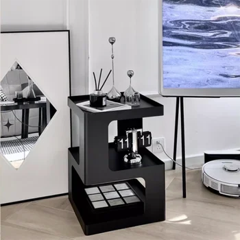 Симпатичный современный ночной столик для хранения вещей в скандинавском стиле, Уникальные Узкие Минималистичные Тумбочки для гостиной, Столы De Nuit Мебель для дома 3