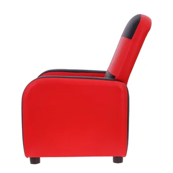 Детское кресло с откидной спинкой из полиуретана, искусственная кожа, черный/красный мини-диван, детское кресло 4