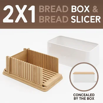Кухонная белая хлебница, набор бамбуковых хлеборезок для хранения продуктов, бамбуковый хлеб 4