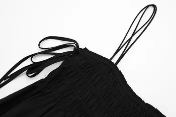 Новое летнее повседневное длинное платье с черным бантом 4