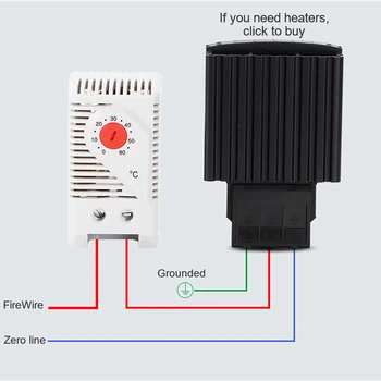 Термостат температуры, механически подключенный KTS011 / KTO011, отводит тепло К переключателю контроля температуры, контроллер вентилятора К 4