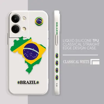 Бразильский Флаг Футбольный Чехол Для Телефона OPPO RENO 8 7 9 6 7SE 5 4 4SE 3 4G 5G PRO PLUS Цветной Жидкий Чехол Funda Coque Shell Capa 5