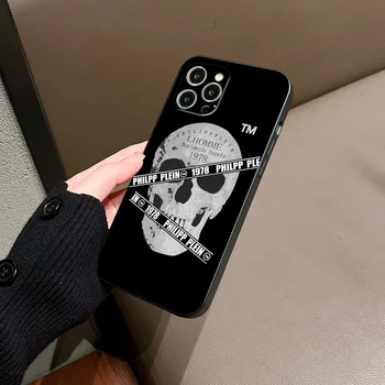 Для iPhone 15 Роскошный Чехол Ins Horror skull Для телефона iPhone 14 11 12 Pro 8 7 Plus X 14 Pro MAX SE XR XS 13 MINI qp Philipp Cover 5