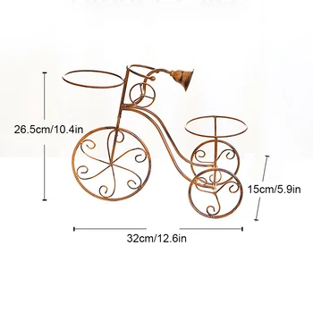 Металлическая подставка для цветов для велосипеда, уникальный трехколесный велосипед, многофункциональный, А утюг прочный и долговечный 5