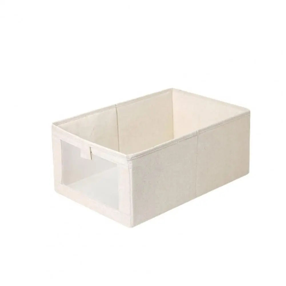 Ящик для хранения одежды, штабелируемый органайзер для шкафа из хлопкового льняного кубика с ручкой, органайзер для одежды, принадлежностей для спальни