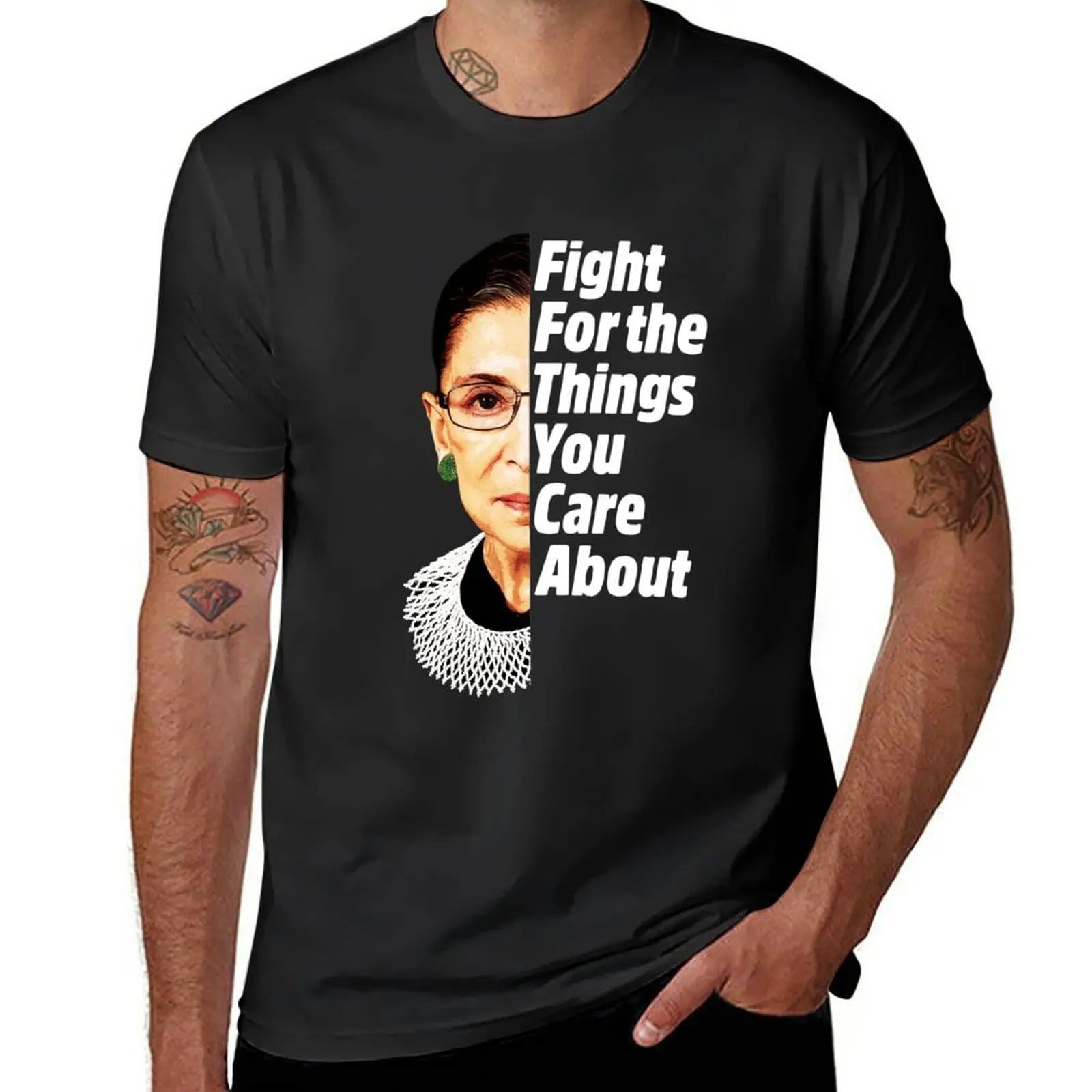 Новая футболка RBG Ruth Bader Ginsburg Fight For The Things You Care About, футболки больших размеров, забавные футболки для мужчин