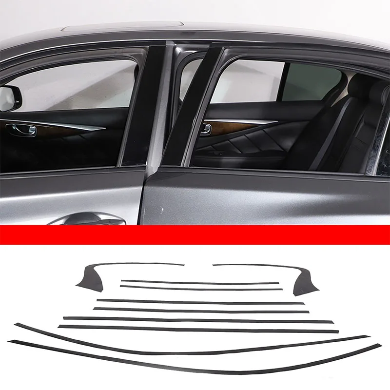 Для 2015-2022 Infiniti Q50L ПВХ Черное Окно Автомобиля Декоративная Полоса Наклейка Аксессуары Для Защиты Экстерьера Автомобиля 10шт