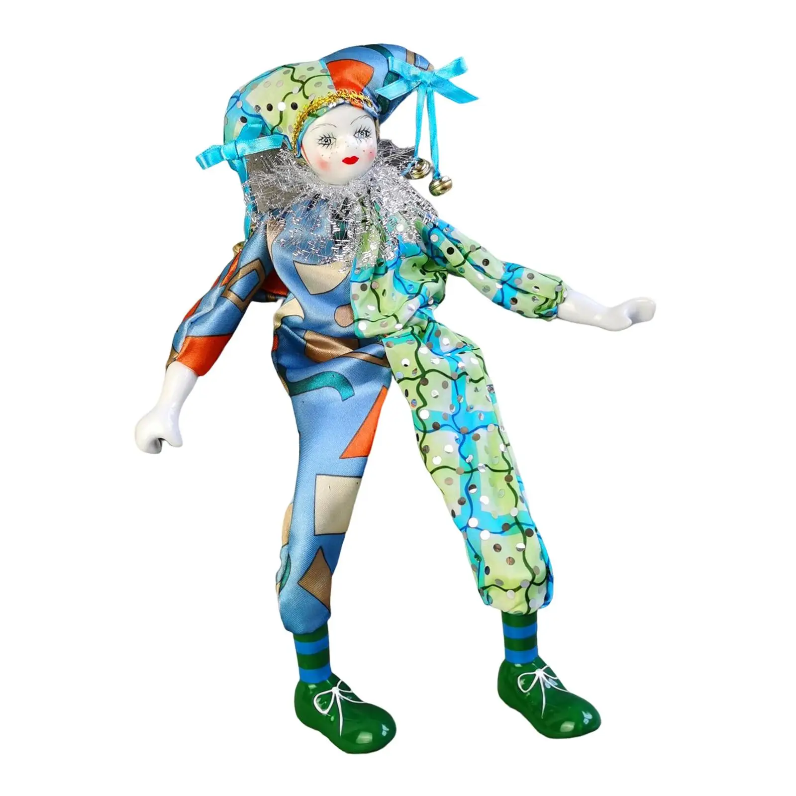 Фарфоровые куклы-клоуны, Мягкая фигурка клоуна, украшения, коллекционная ткань