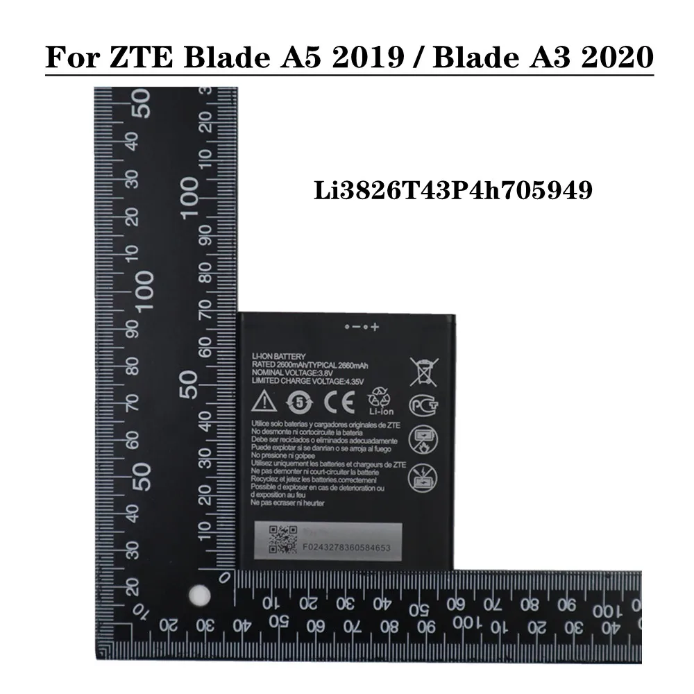 Новый 2660 мАч Li3826T43P4h705949 Аккумулятор Для ZTE Blade A5 2019/Blade A3 2020 A530 A606 BA530 BA606 Высококачественный Аккумулятор Для Телефона