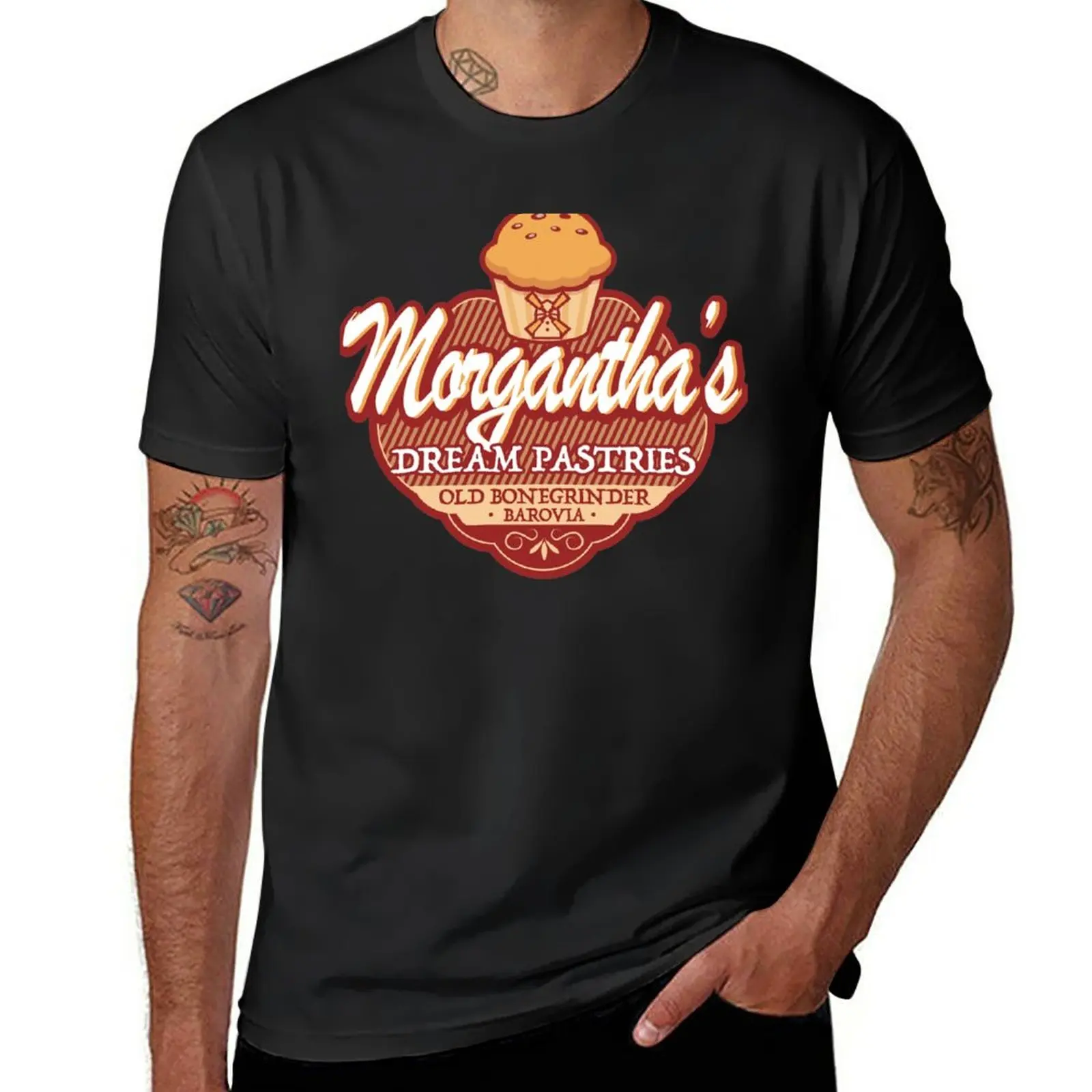 Футболка Morgantha's Dream Pastries, топы больших размеров, футболки больших размеров, футболки оверсайз, мужская хлопковая футболка