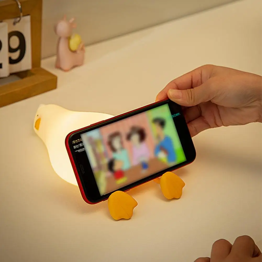Популярная Прикроватная лампа с сенсорным управлением, заряжающаяся через USB, Очаровательная лампа для детской комнаты с Уточкой для детей