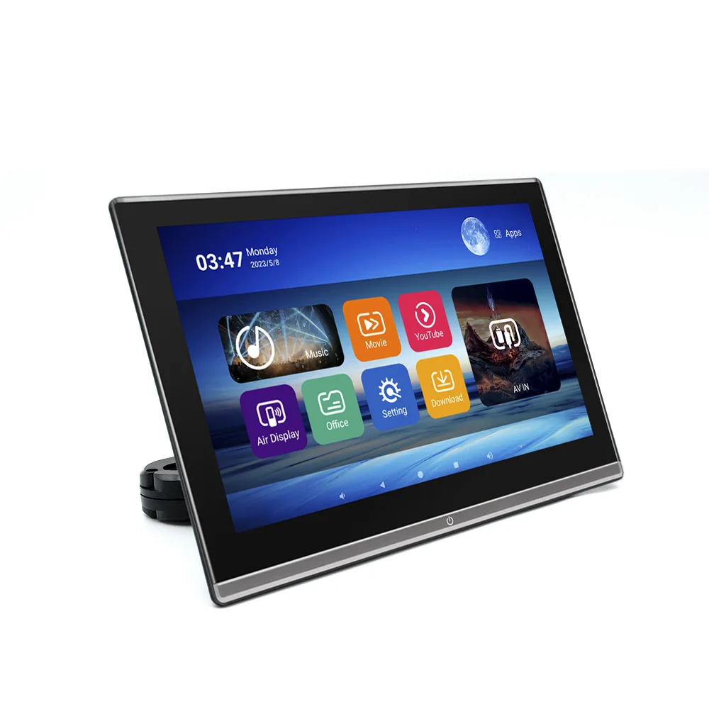 Автомобильный плеер на подголовнике Acodo с 13 дюймовым IPS экраном Android 12 Автомобильный дисплей с HDMI входом выходом Wifi Bluetooth Зеркало Монитор заднего сиденья 2