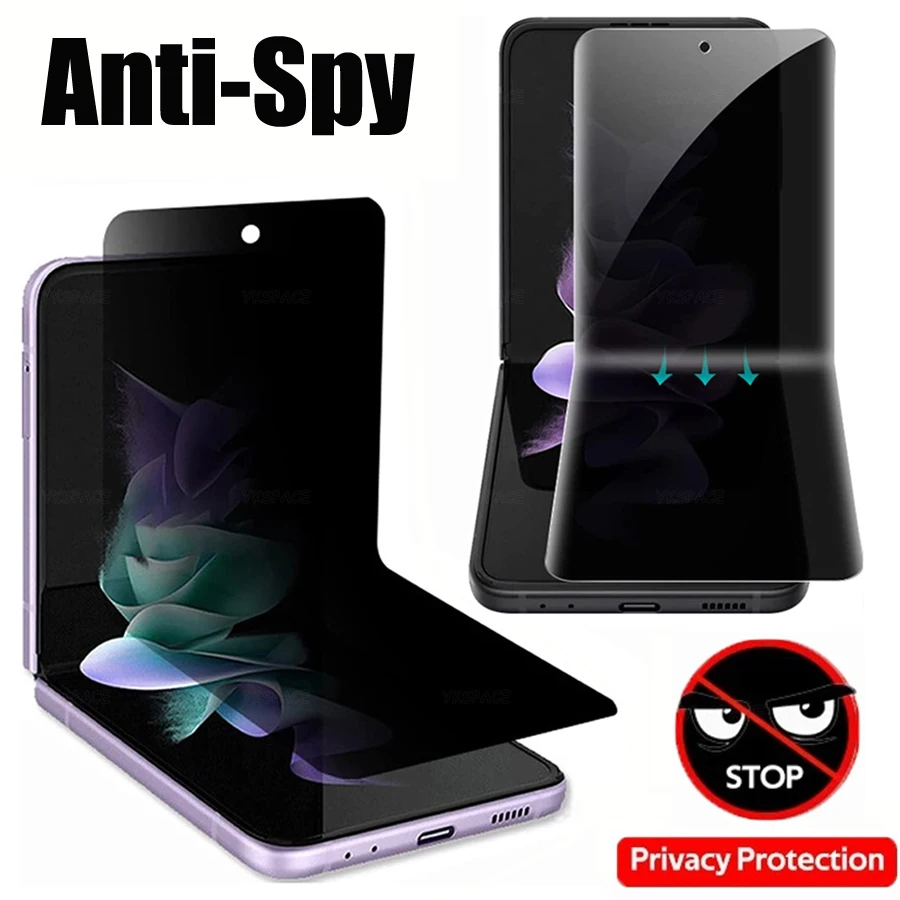 Мягкая EPU Внутренняя Защитная Пленка Для Экрана Privacy Hydrogel Film Для Samsung Galaxy Z Flip 3 4 5 W23 Flip flip5 Anti-Spy Peeping Glare