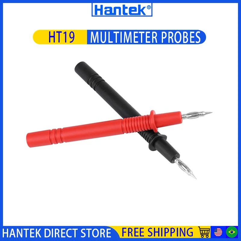 Цифровой мультиметр Hantek, зонд для автомобильной диагностики, осциллограф с прямой ручкой, Многофункциональные тестовые провода, 2 шт./компл. Черный + красный 0