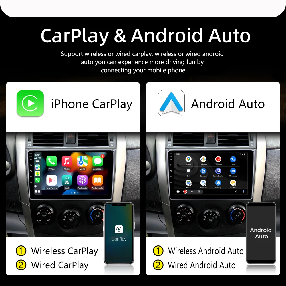 9 Дюймов Android 13 Для Hyundai i10 2007-2013 Автомобильный радиоприемник Видео Без 2din ADAS BT Стерео Мультимедиа Беспроводной Carplay Auto WIFI AHD 2
