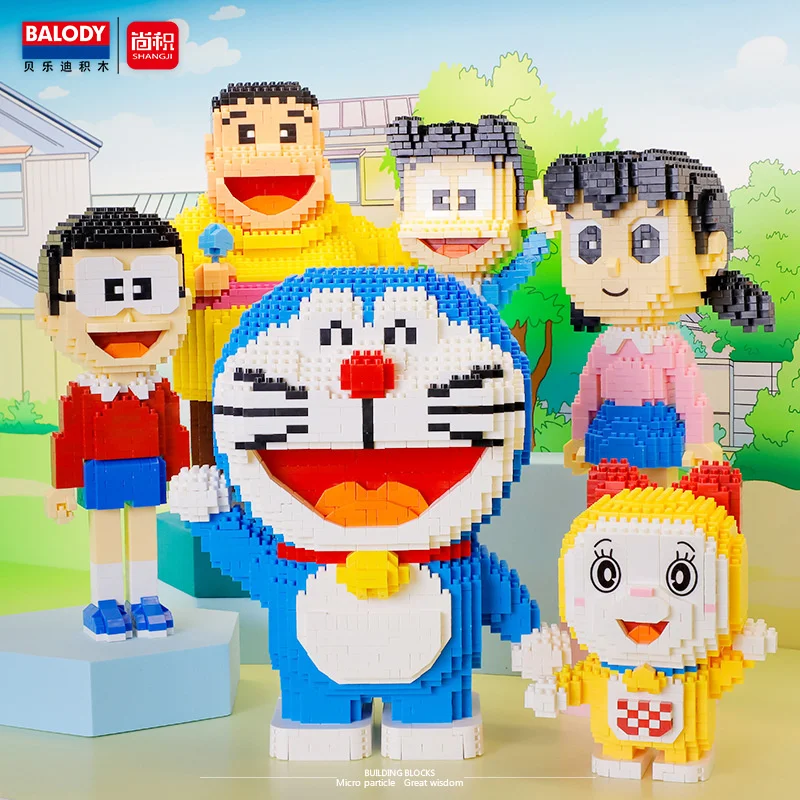 Фигурка Дораэмона, мини-кубики, аниме-модель, красивые японские мультяшные строительные игрушки для девочек, подарки для детей Brinquedos