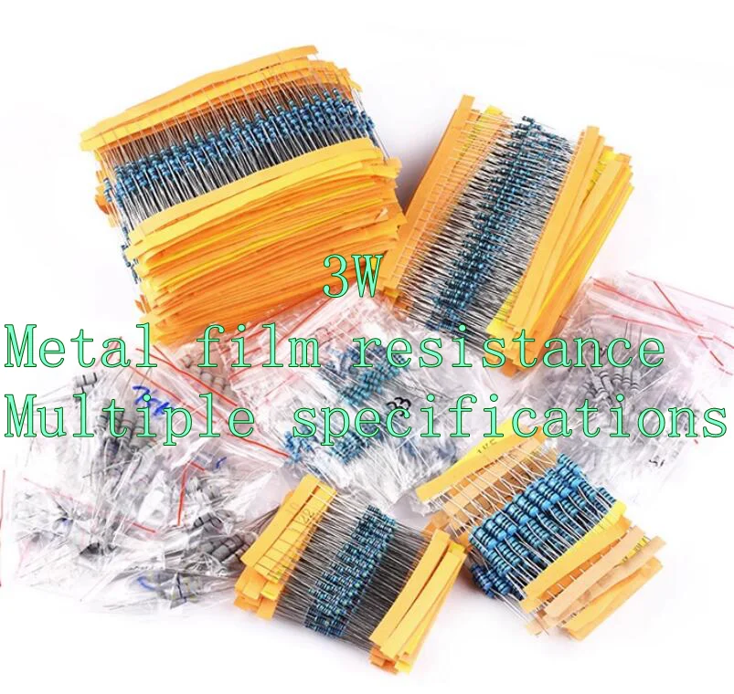 (5шт) 3 Вт Металлический пленочный резистор 1 Ом/10R/100R/1K/10K/100K/1M/200R /20K/ 2.2K/3K/ 2.2R /22R/510R / 5.1K/ 4.7R/ 4.7K / 470K/330R