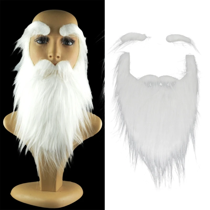Длинные пушистые бороды, реквизит для косплеев, Борода, усы, принадлежности для Рождественской вечеринки