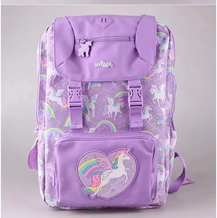 Популярный детский школьный рюкзак высокого качества с фиолетовым единорогом, рюкзак для начальной школы, большой емкости, легкий рюкзак для книг, сумка для книг