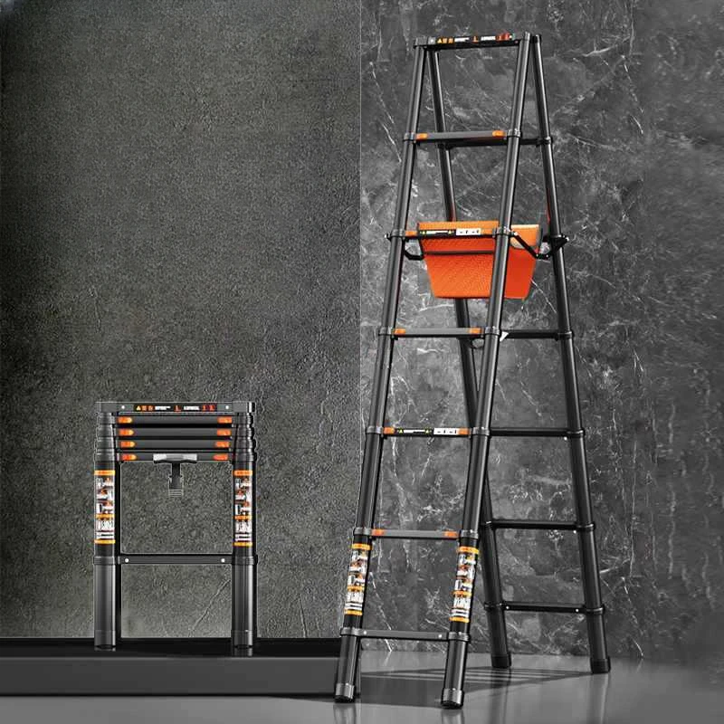 Инженерная телескопическая лестница, стремянка из толстого алюминиевого сплава, многофункциональная складная лестница, Двусторонний стул для ходьбы