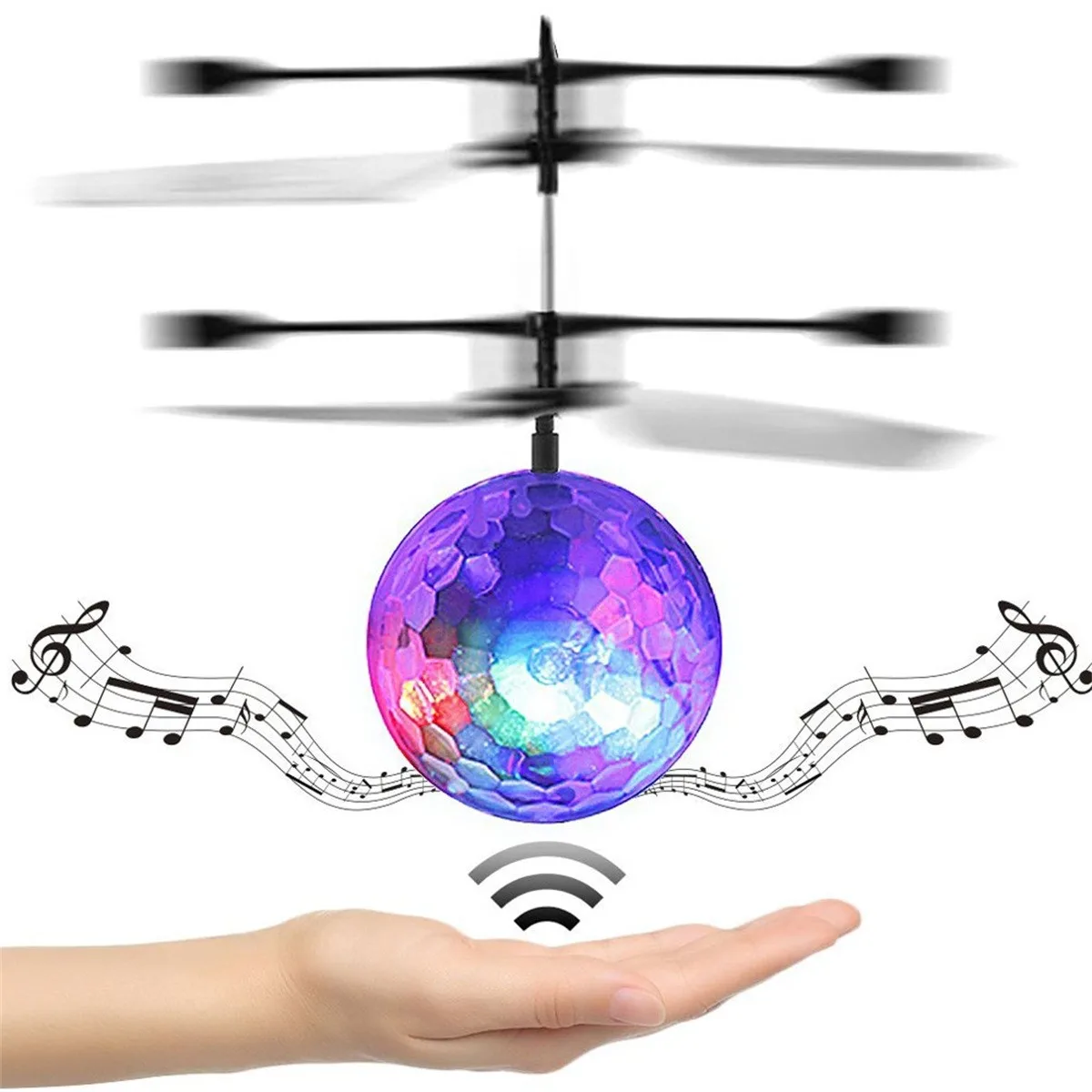 Красочные полеты Игрушечного дрона-вертолета с шариком, встроенная сверкающая светодиодная подсветка для детей, подростков, красочные полеты для детского подарка