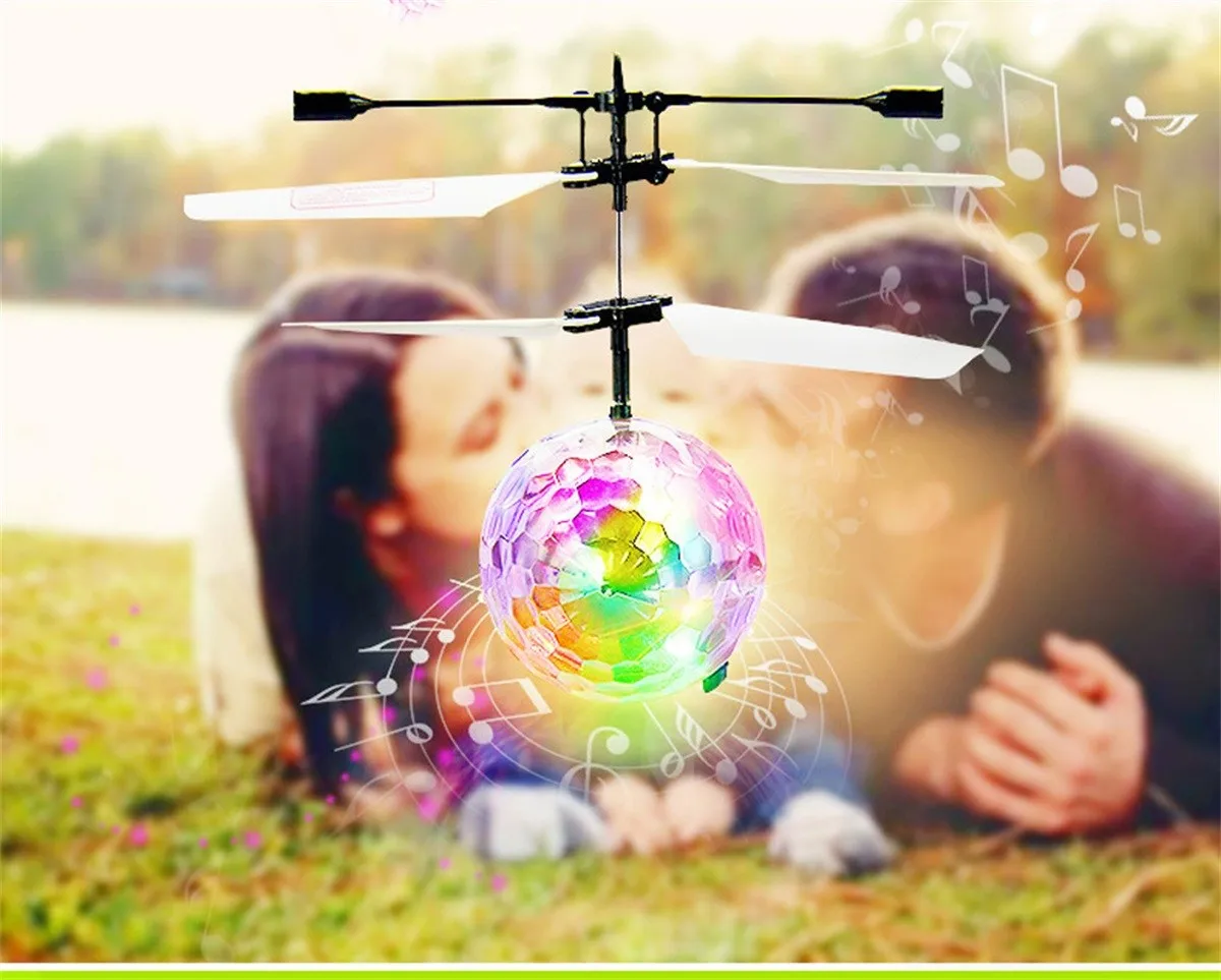 Красочные полеты Игрушечного дрона-вертолета с шариком, встроенная сверкающая светодиодная подсветка для детей, подростков, красочные полеты для детского подарка 2