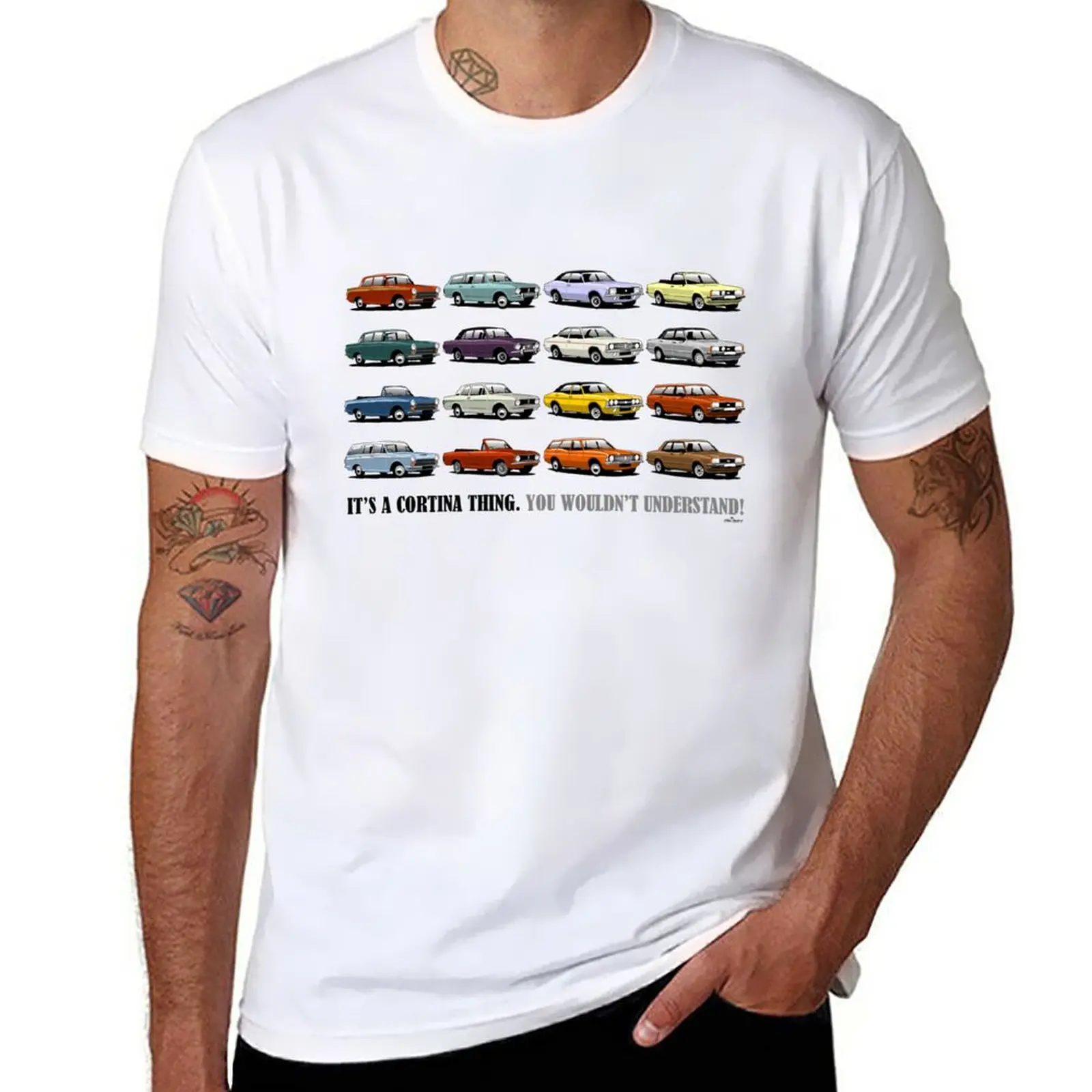 Новая футболка с плакатом Ford Cortina evolution, пустые футболки, одежда из аниме, мужская одежда, летняя одежда, мужские винтажные футболки