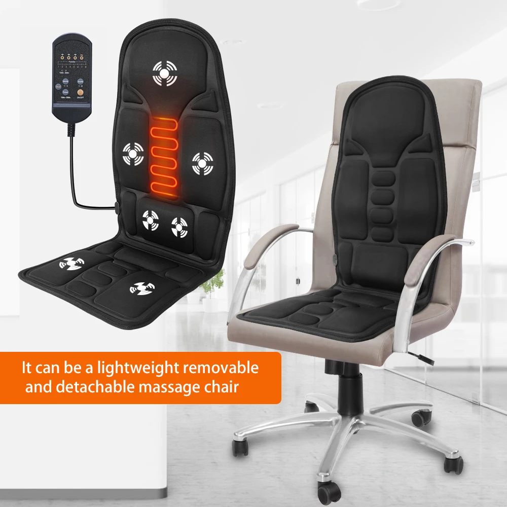 Автомобильный массажный электрический вибрирующий коврик для массажного кресла, портативная подушка, домашний инфракрасный обогрев, вибратор для спины, массажные накладки