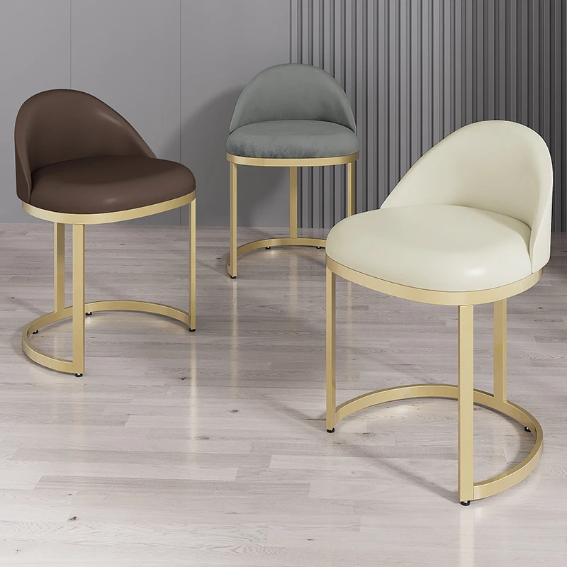 Современный барный стул в скандинавском стиле, Металл, Роскошная Искусственная кожа, Золотой барный стул, Высококачественная мебель для гостиной