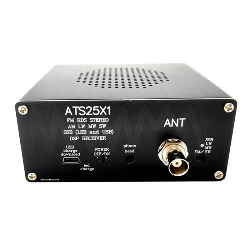 ATS25X1 Si4732 Многополосный радиоприемник FM LW (MW SW) SSB + 2,4-дюймовый Сенсорный ЖК-дисплей + Штыревая антенна + Аккумулятор + USB-кабель + Динамик 4